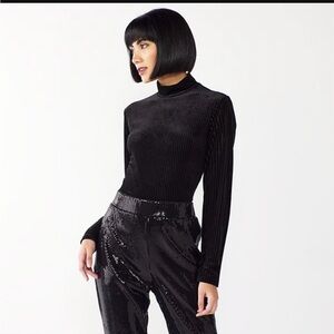 Cara Santana x Nine West Black Ribbed Bodysuit